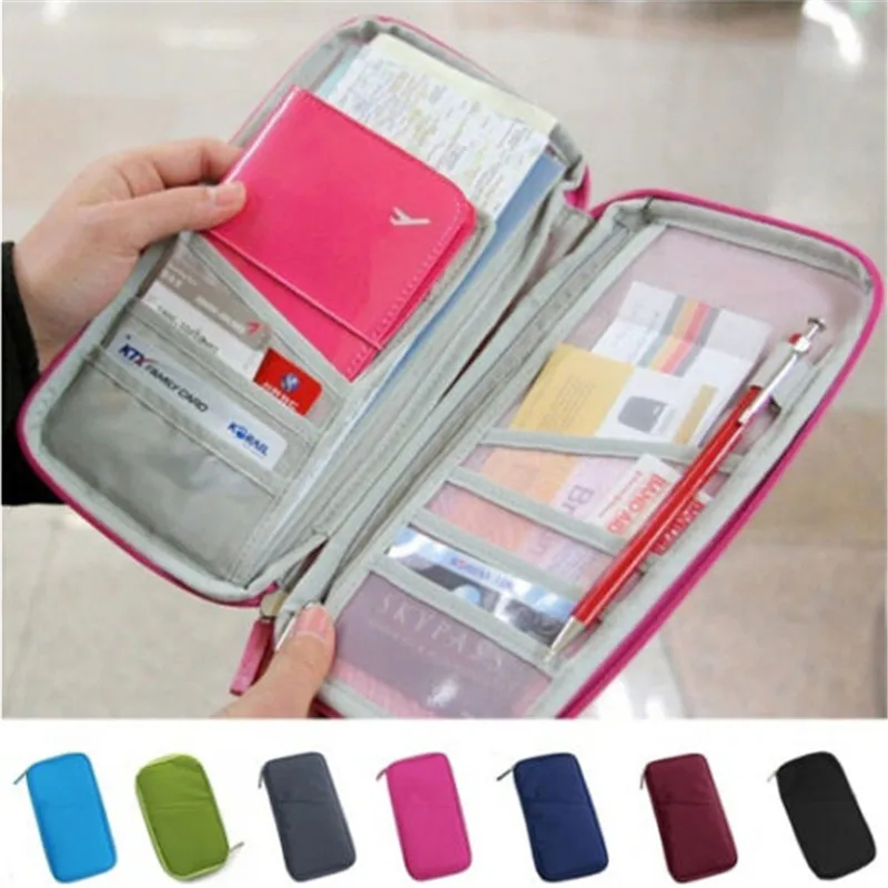 

Travel Wallet Passport Credit ID Card Holder Organizer Cash Holder Document Bag Multifunction Purse Travel Pack Clutch Mujer