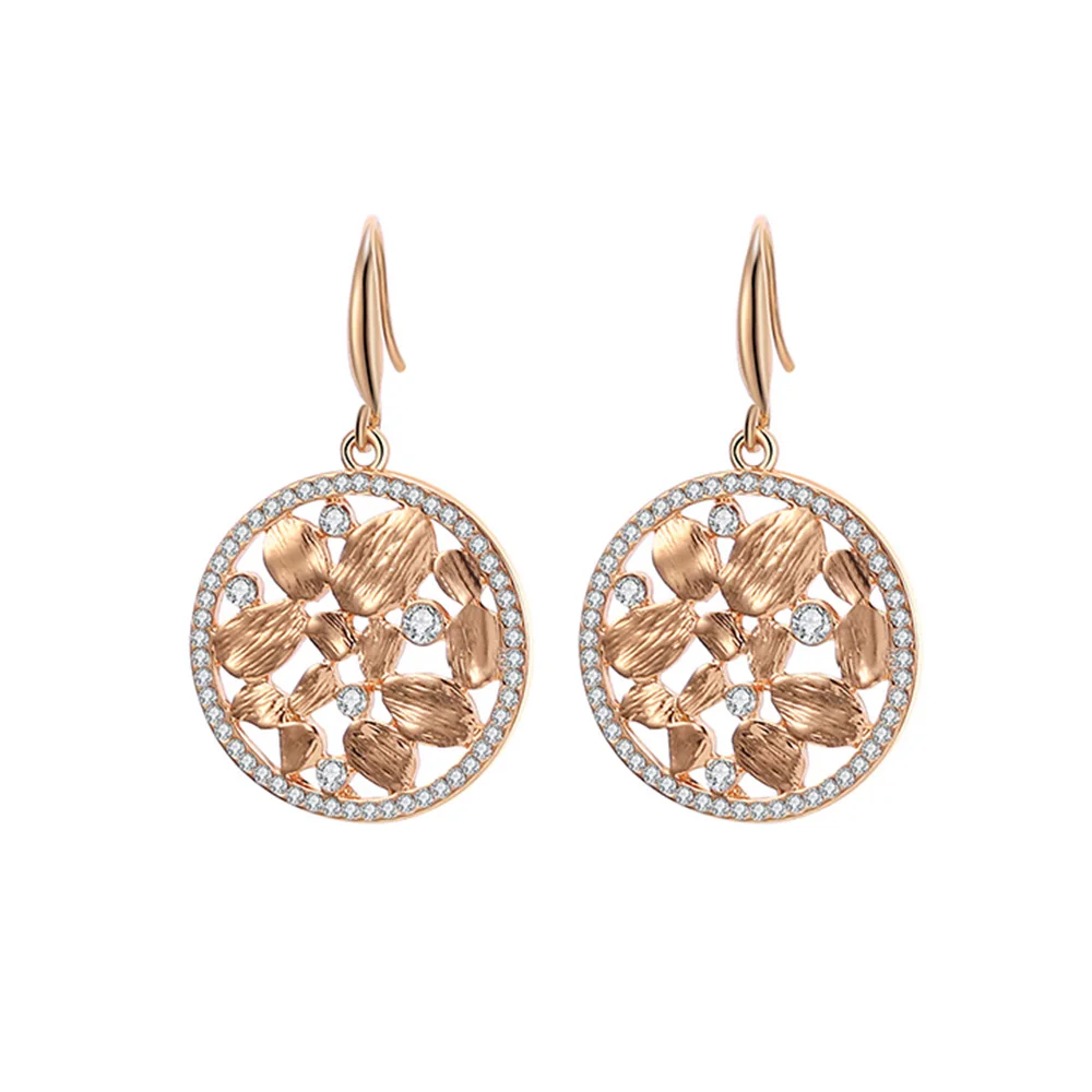 

11.11 Korean Fashion Drop Earrings for Women Round Rhinestone Earrings Wedding Party Vintage Jewelry Gift 2021