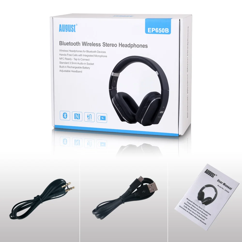 

EP650 Bluetooth Wireless Headphones with Mic/Multipoint/NFC Over Ear Bluetooth 4.2 Stereo Music aptX Headset for TV,Phone