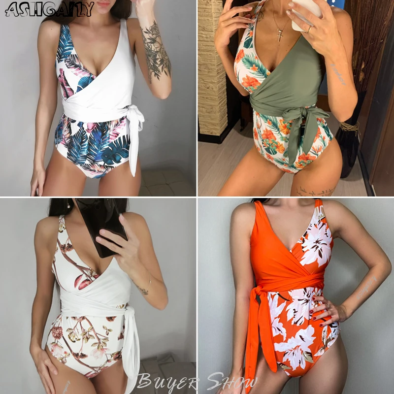 Новинка 2020 Цельный купальник для женщин Купальники пуш ап в стиле пэчворк