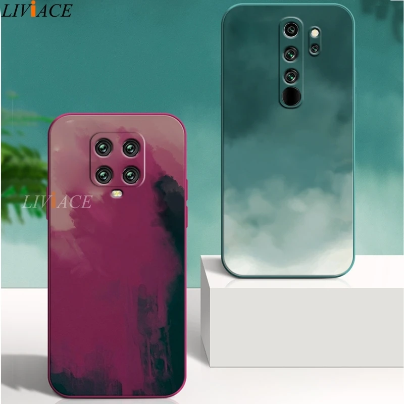 water color silicone phone case for xiaomi redmi note 8 note 8 pro note 7 note 9 10 pro k20 9 9a 9c 9t poco x3 m3 f3 gt cover free global shipping