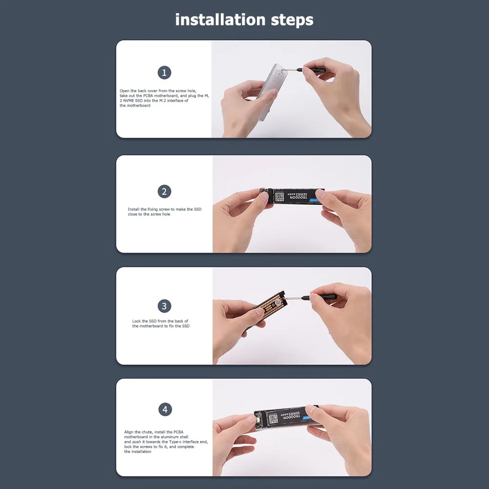 

Multi-function Hot Sale Hard Disk Box M.2 SSD Hard Disk for NVME PCIE USB C Hard Drive Enclosure with Type C to C