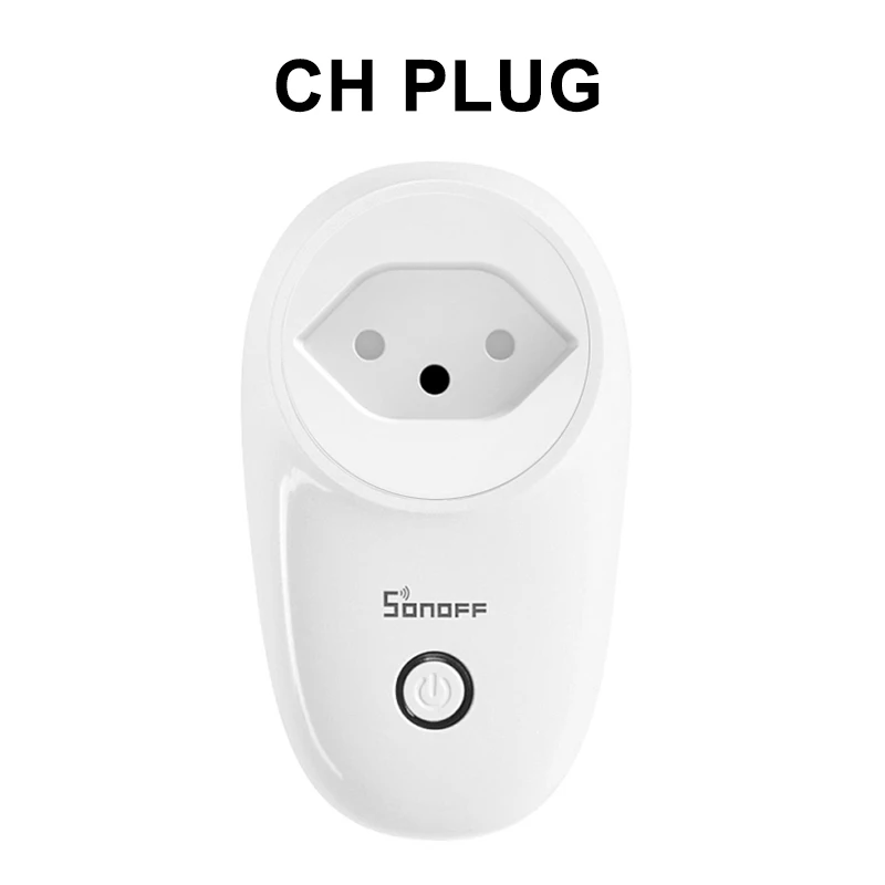CH Plug Sonoff S26 Wifi умная вилка EU/UK/US/IL/CH/IT Беспроводная вилка умный дом выключатель питания розетка работает с Alexa Google Assistant - Комплект: CH Plug