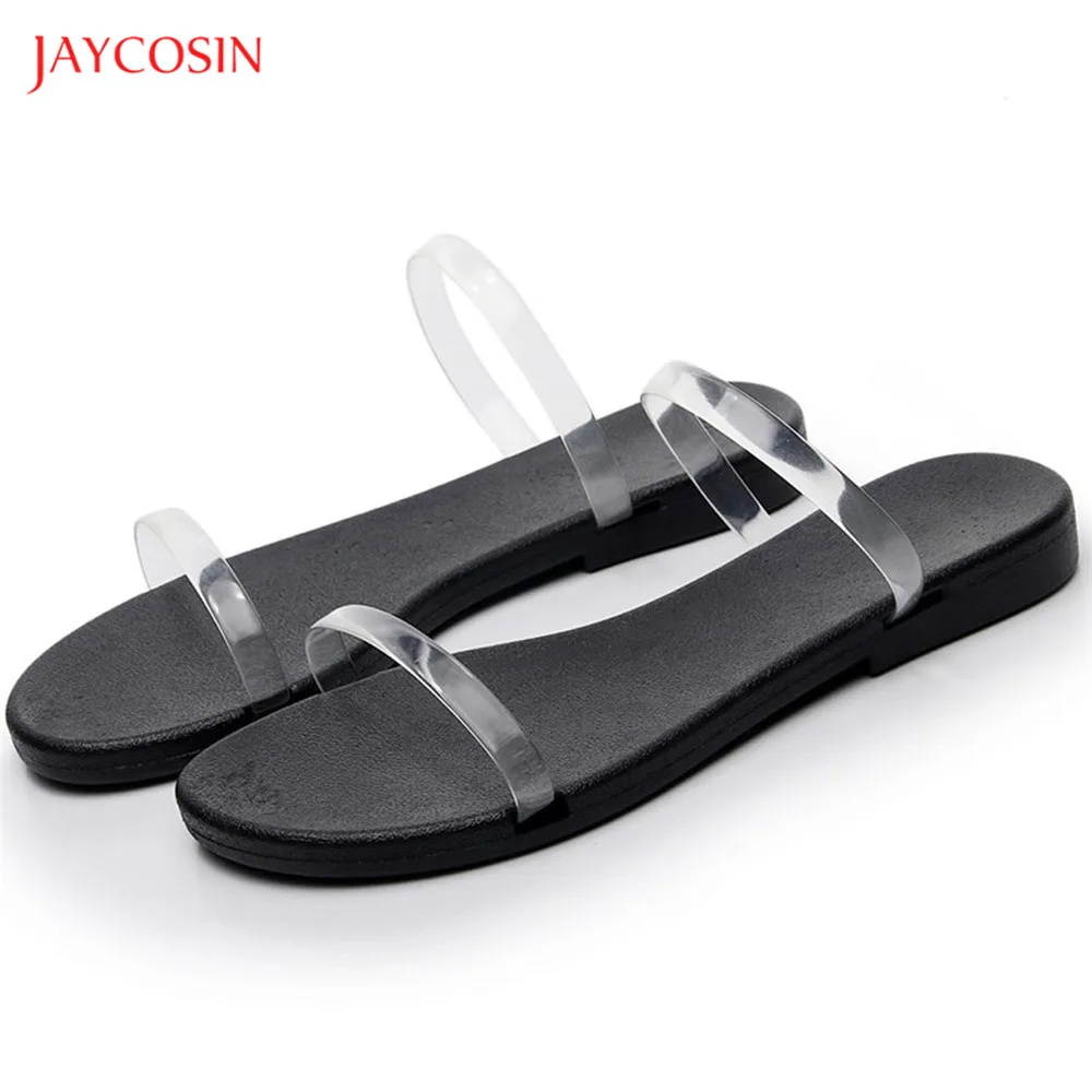 Jaycosin 2020 модные летние женские шлепанцы из искусственной кожи на плоской подошве