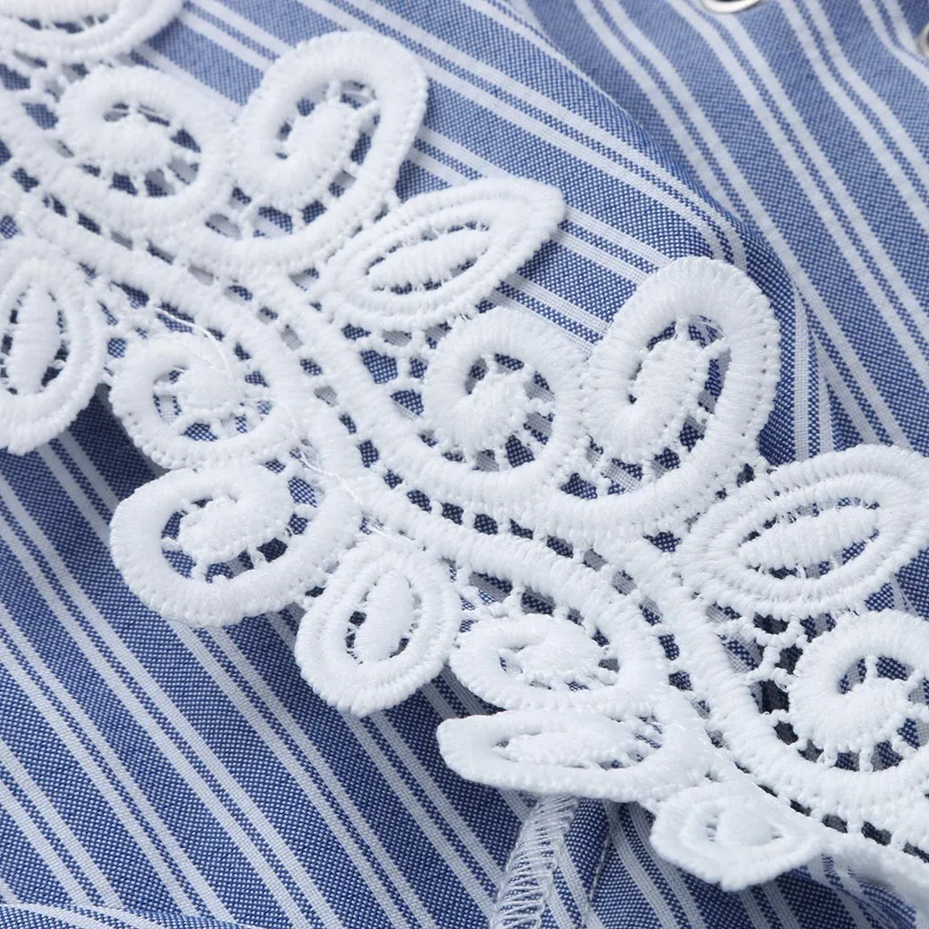 Женское свободное платье в полоску с коротким рукавом и V-образным вырезом |