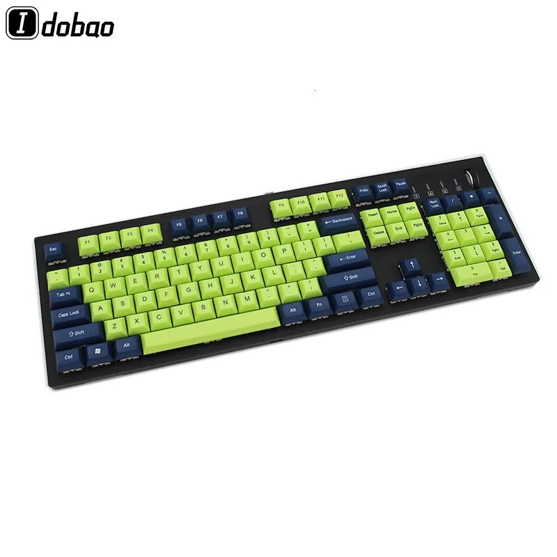 

Dark blue + green keycaps pbt material is suitable for DSA keycaps for cherry mx switch mechanical keyboard players