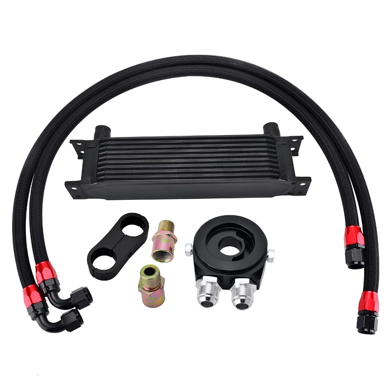 Универсальный 10-рядный масляный радиатор трансмиссии SPEEDWOW + Масляный фильтр