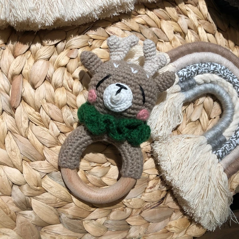 

Деревянное кольцо для младенцев, без бисфенола