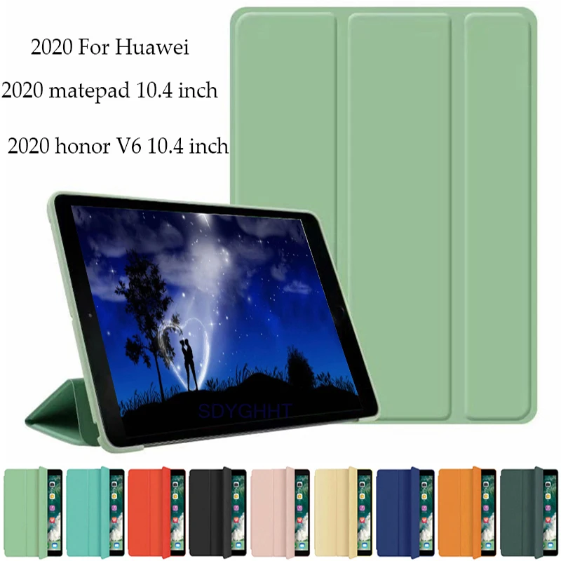 

Чехол для HuaWei MatePad 10,4 BAH3-AL00/BAH3-W09, мягкий силиконовый чехол из искусственной кожи для Honor V6 10,4 ", KRJ-WO9, с умным режимом сна