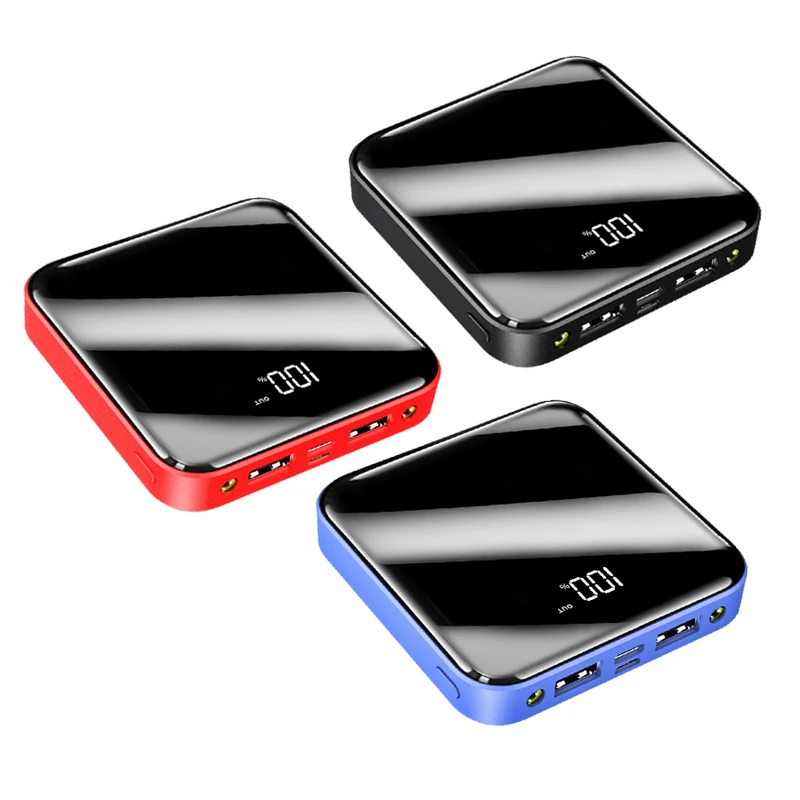 20000mAh Mini Power Bank For Xiaomi Phone 10000 mah Portable Charger LED Mirror Back External Battery Pack Powerbank |