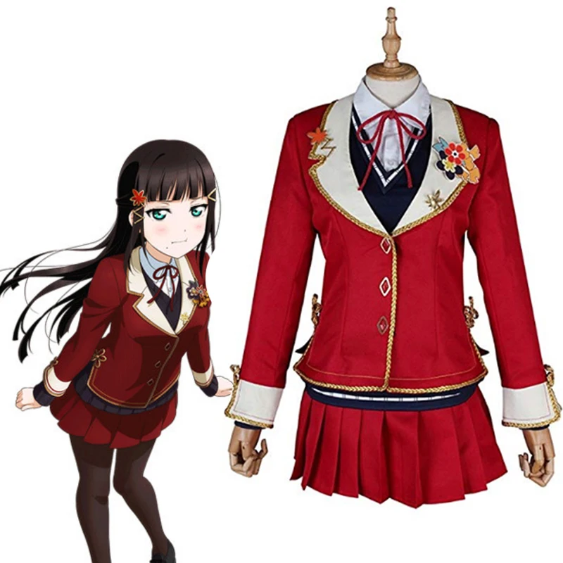 Аниме Love Live Sunshine Косплей костюмы Dia Kurosawa Костюм Униформа Хэллоуин