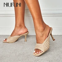 niufuni womens shoes 2022 spring new fashion square head stiletto fish mouth high heels design sense niche size 35 42 party