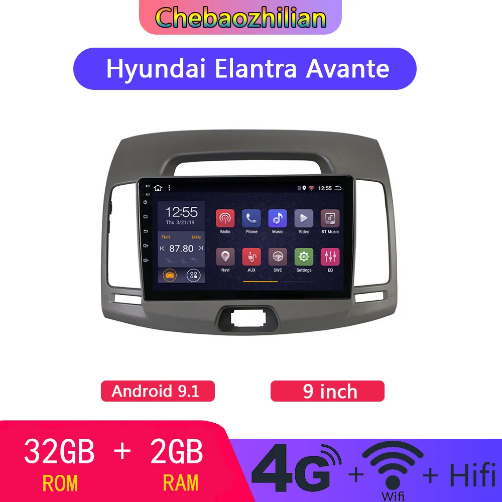 Android 9 1 DVD GPS автомобильная навигация дюймов для Hyundai Elantra Avante 2006 2010 радио
