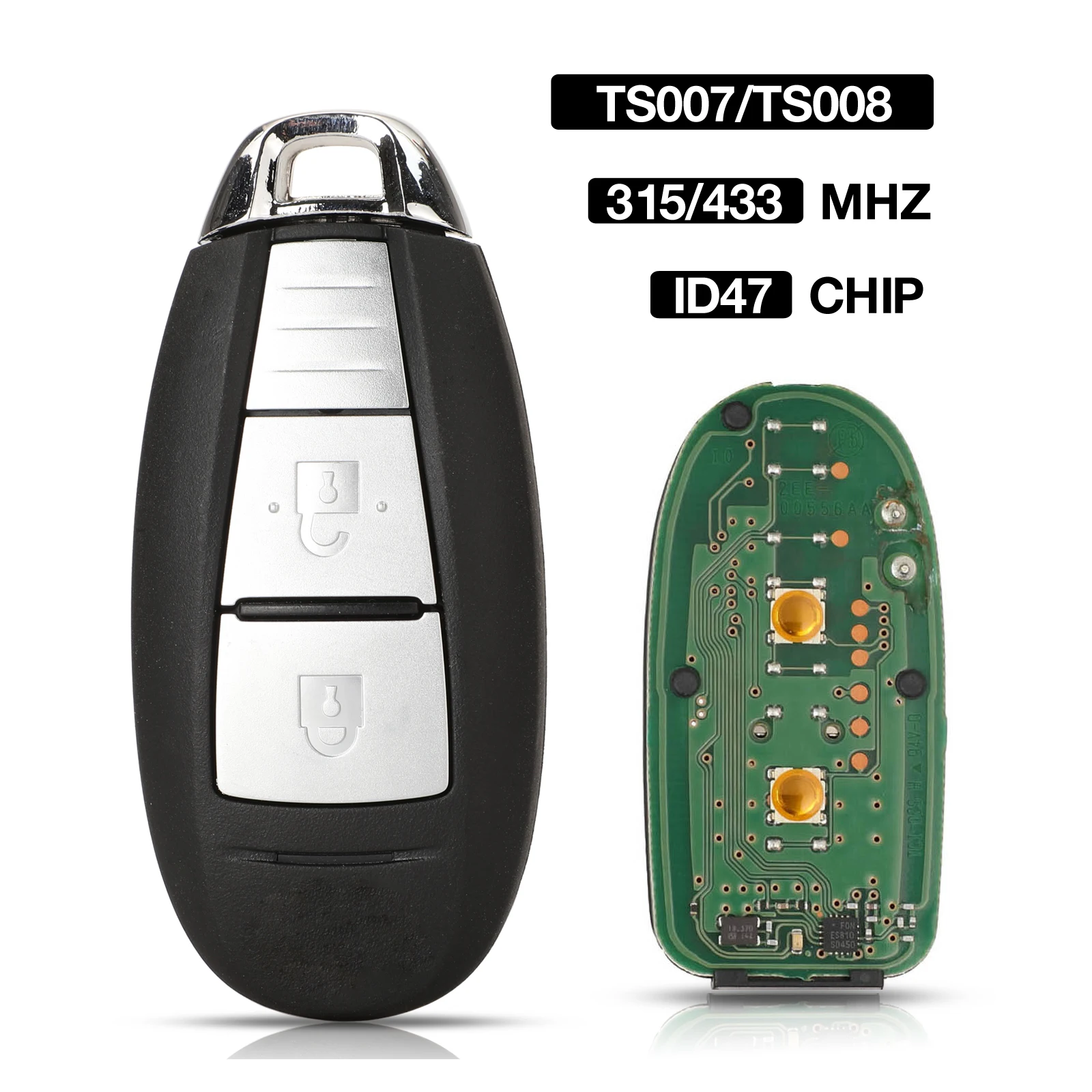

jingyuqin 2BTN 315/433MHZ ID47 Chip Original Smart Remote Control Car Key For Suzuki Swift SX4 Vitara 2010-2015 TS007/TS008