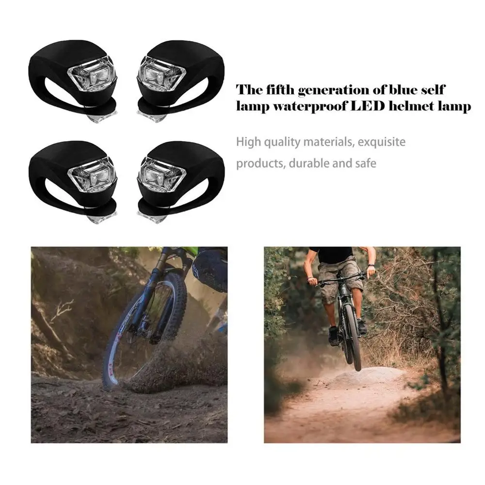 

4Pcs Bicycle Tail Lights Frog Lamp Silicone Led Head Front Rear Wheel Bike Light Waterproof Cycling Accessories Bicycle Lamp