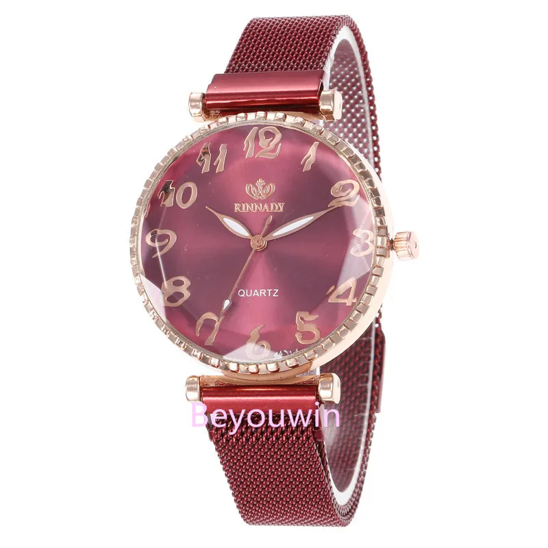 100 шт./партия хит продаж женские часы с магнитной застежкой сетчатые для женщин
