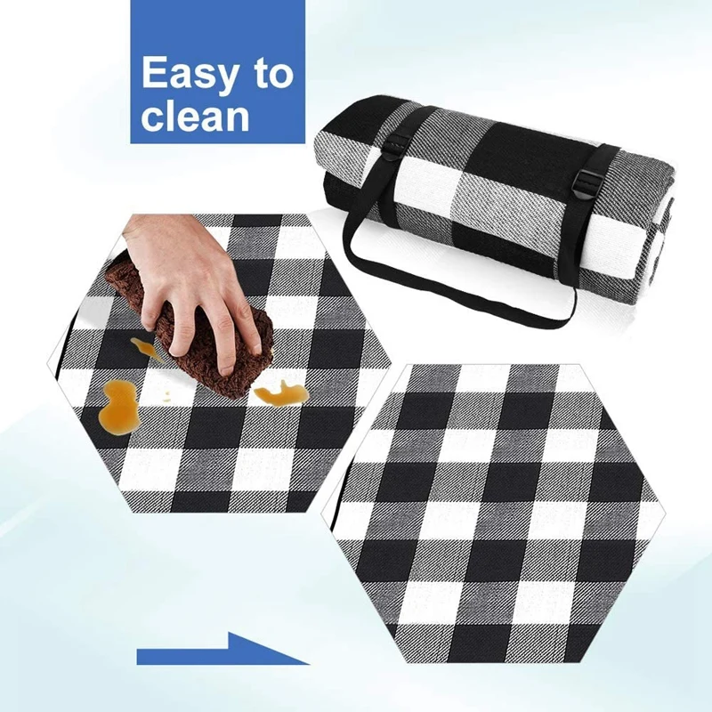 

Picnic Cloth Fold Pad Soft Blanket Outdoor Folding Waterproof Blanket Camping Beach Plaid Picnic Mat 200cmX200cm
