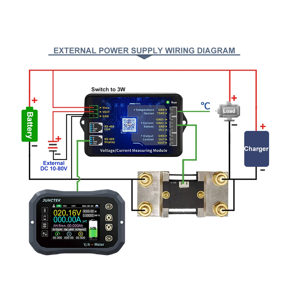 2.4 Inch TFT Color Screen Direct Current 0-120V BT Connection Battery Coulometer Monitor Android APP Remotes Control | Инструменты