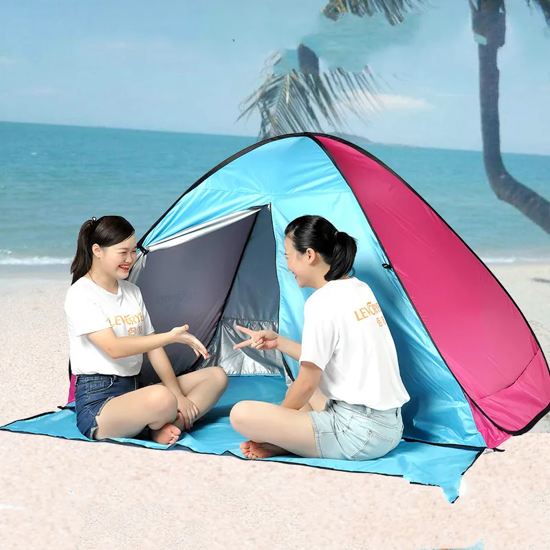 Automatic Camping Tent with Door Beach Tent 2 Persons Tent Instant Pop Up Open Anti UV Awning Tents Outdoor Sunshelter Namiot
