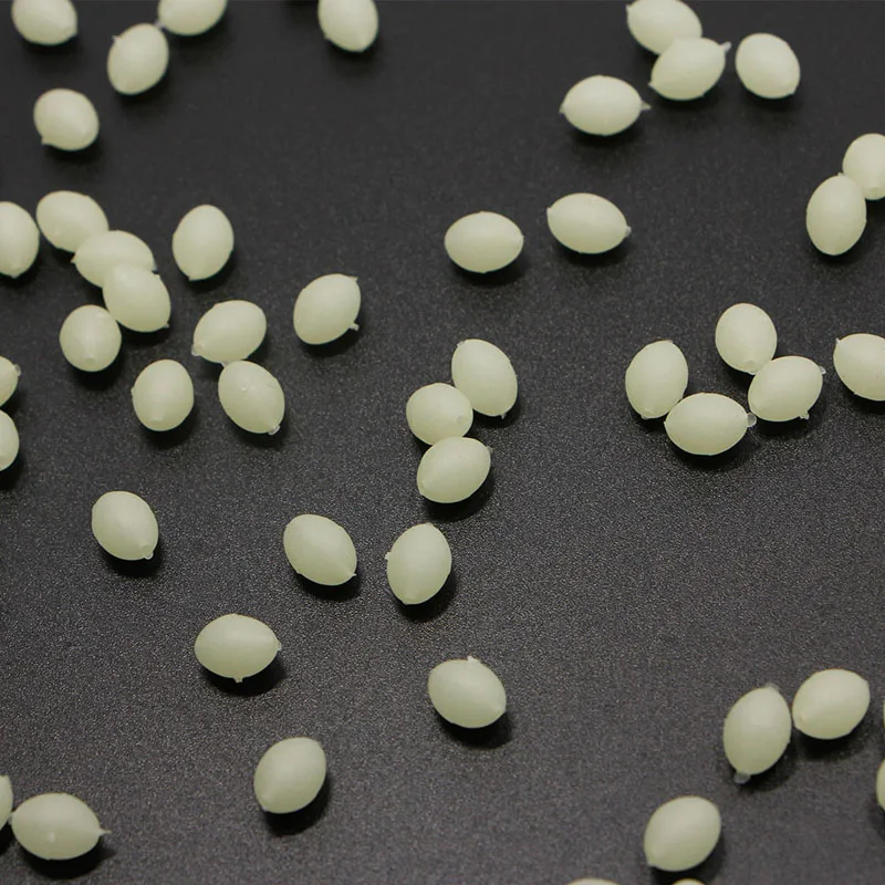 

100 шт. овальные мягкие резиновые светящиеся бусины для рыбалки светящиеся бусины для раковины для тройного крючка рыболовные снасти Зелены...