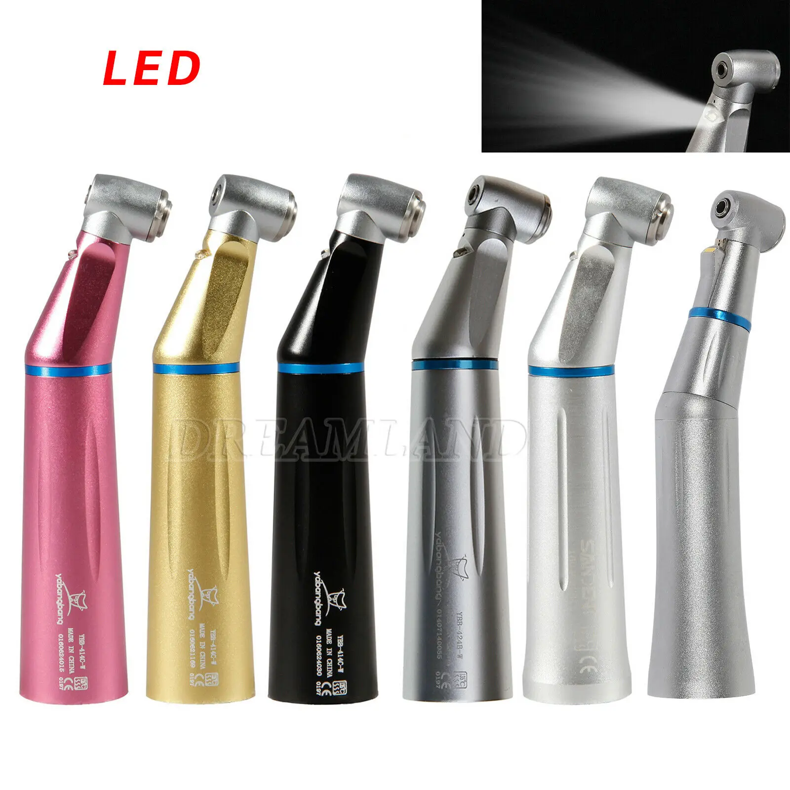 Стоматологический СВЕТОДИОДНЫЙ оптический наконечник под углом против воды в