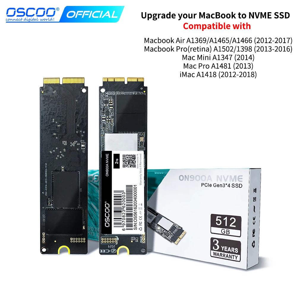 Жесткий диск OSCOO SSD ON900A PCIe NVME для Macbook pro 2015 M2 NVMe Mac/MacBook Air/iMAC 2013-2017 | Компьютеры и офис