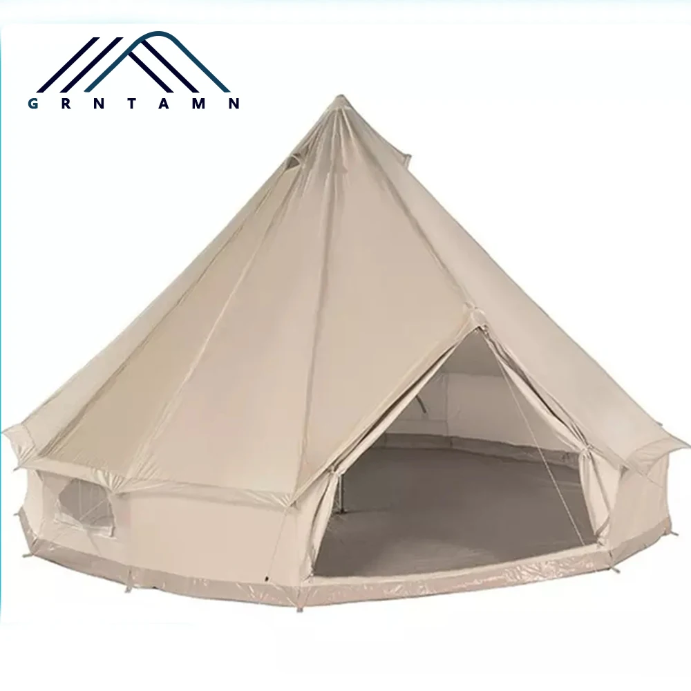 Grntamn-خيمة مقاومة للماء مع جرس مدخنة ، قطر 3 م 4 م 5 م 6 م ، للاستخدام في الهواء الطلق