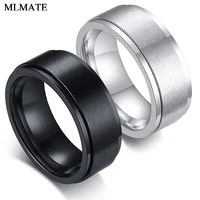 8mm cool punk spinner ring for men stress release accessory classic stainless steel wedding band rings drop shipping