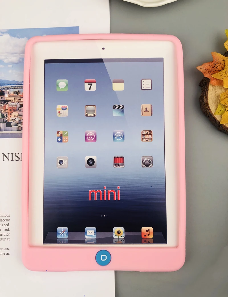 Цветной мягкий силиконовый резиновый ТПУ чехол для iPad мини гелевый Чехол