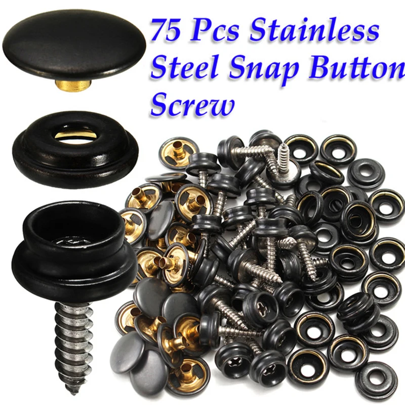 

Screw Snap Fastener Canvas Studs Universal Kit Tent Marine Self-Tapping
