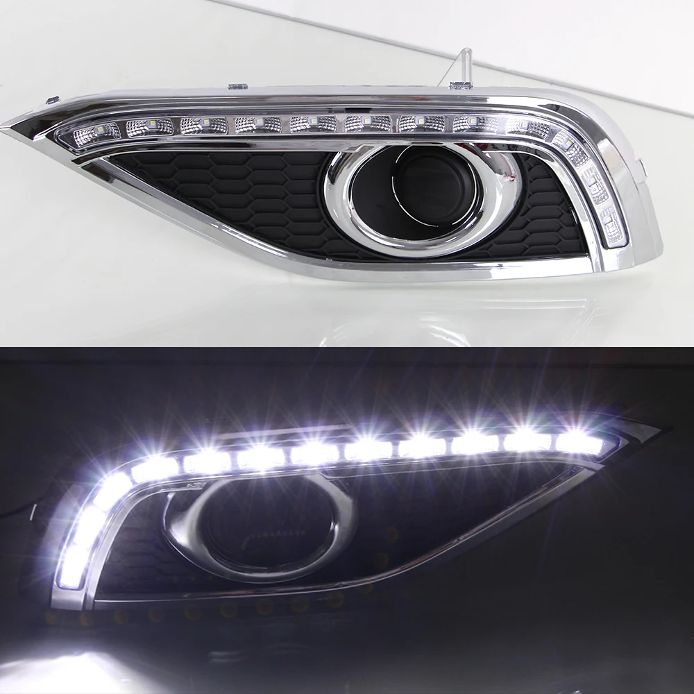 CSCSNL 1 пара DRL Вождения освещают светильник LED DRL с поворотник для Хонда сrv CR-V 2012 2013 противотуманная фара реле Дневной светильник