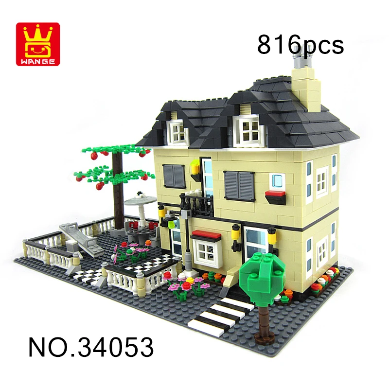 

816Pcs City Architecture Villa Cottage Model Building Blocks Friends Girls Party Hut Home France Ven Hobbies Creative Toys Kids