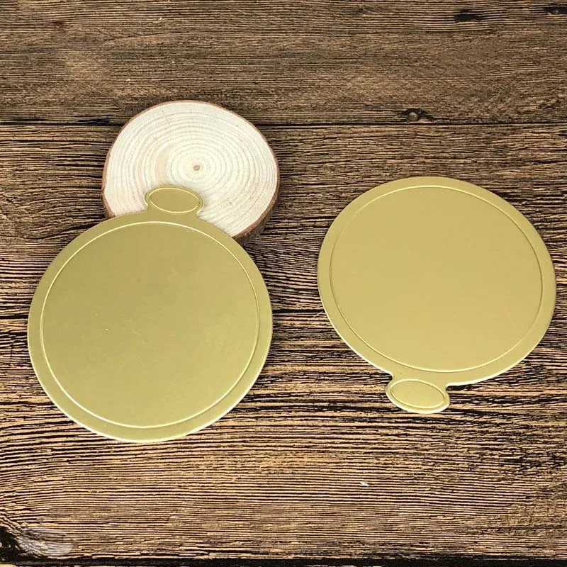 

100PCS Round Cupcake Dessert Displays Tray Mousse Mat Wedding Birthday Supplies Gold Paper Baking Accessories