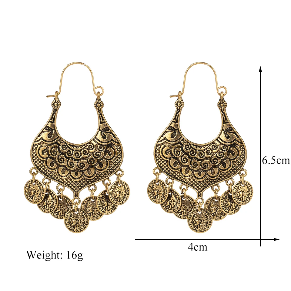 Очаровательные этнические Винтажные серьги Φ с французским крючком для женщин