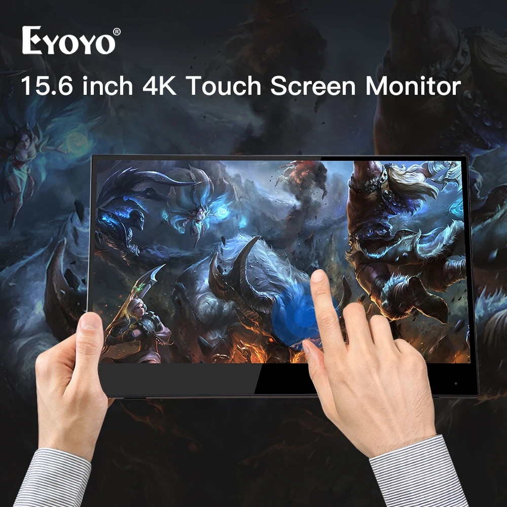 Eyoyo EM15E Портативный 4K 3840X2160 сенсорный экран HDMI IPS игровой монитор 15 6 &quotUSB C ПК