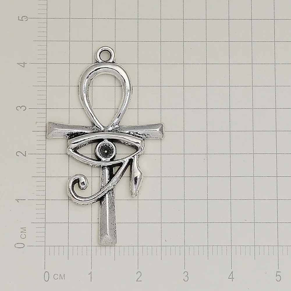 5pcs/Lots 26x44mm Antique Silver Plated The Eye Of Horus Charms Egyptian Cross Africa Pendants For Diy Fashion Jewellery Finding - купить по