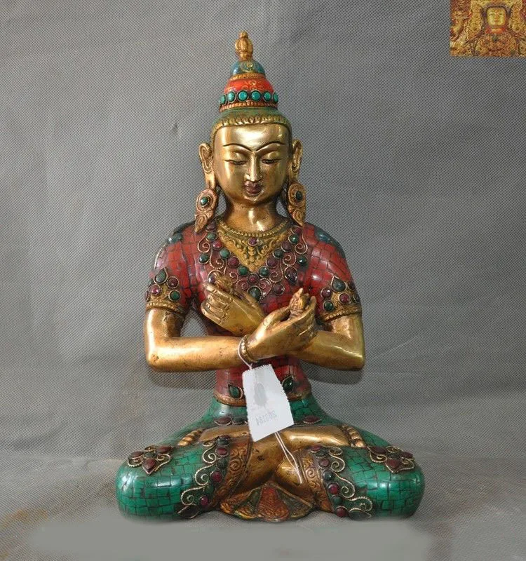 

Свадебное украшение, тибетская искусственная инкрустация, статуя богини ваджрадхары Ваджрабхайравы