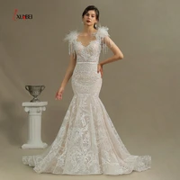 vestidos de novia 2021 new mermaid wedding dresses lace o neck wedding dresses vestido de noiva mariage bridal gown dresses