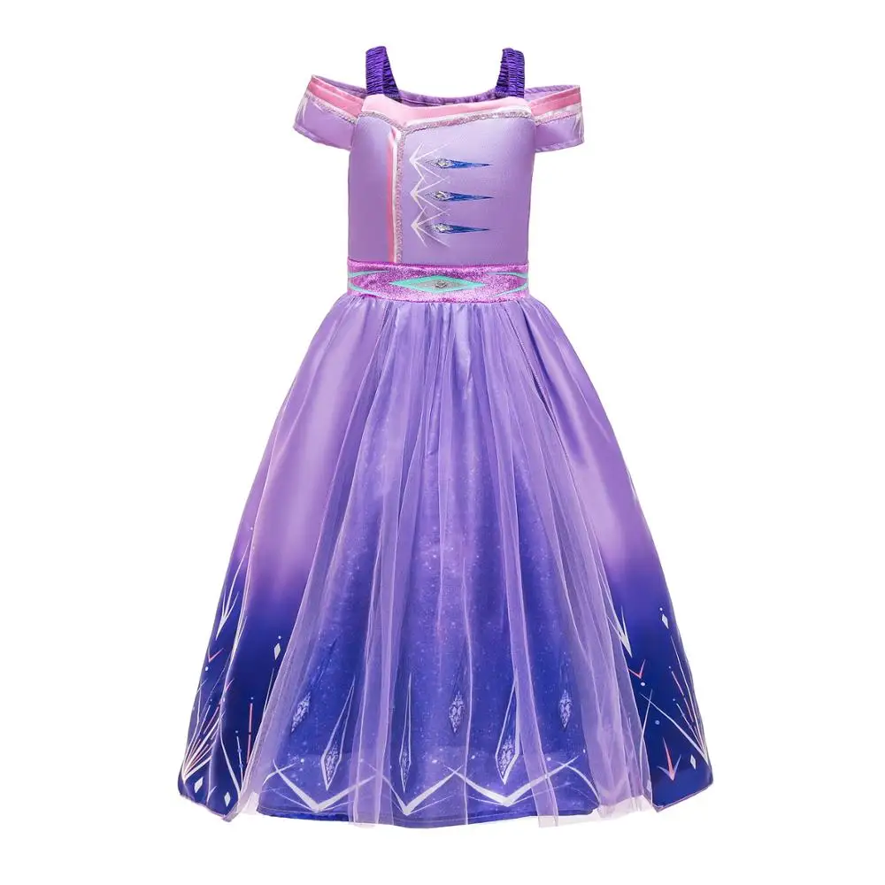 

Elsa 2 Snow Queen Girls white Dress Anna Elsa Cosplay Costume Halloween Princess Dress Fancy Children Gowns Vestidos Infantil