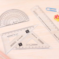 80pcs20sets clear plastic rules set of drafting rules triangle ruler scale kids stationery gift set cute school office supplies