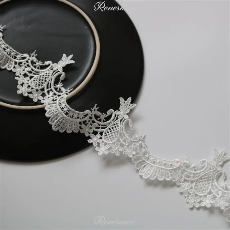 3 ярдов Новое поступление слоновая кость полиэстер ткань цветок Venise Венецианская