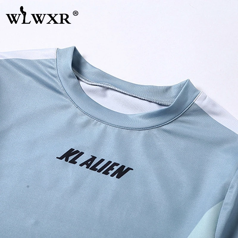 Клубные наряды WLWXR укороченный Топ с длинным рукавом и штаны высокой талией