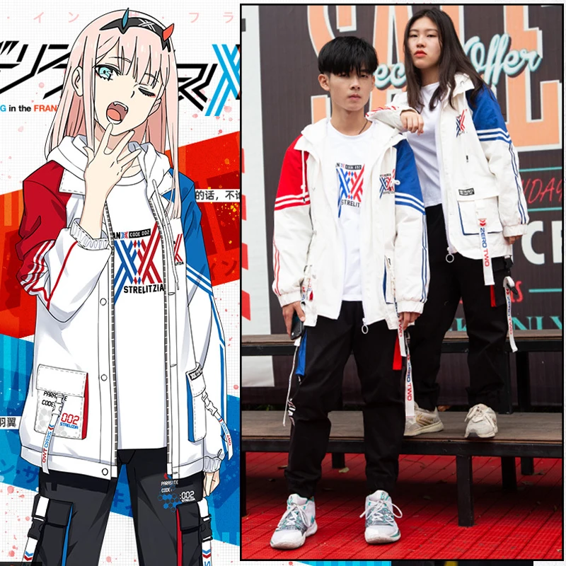 

Аниме Darling в Franxx ноль два 02 Косплэй; Одежда унисекс с капюшоном и Толстовки с капюшоном на молнии, пальто с длинным рукавом Верхняя одежда, ку...