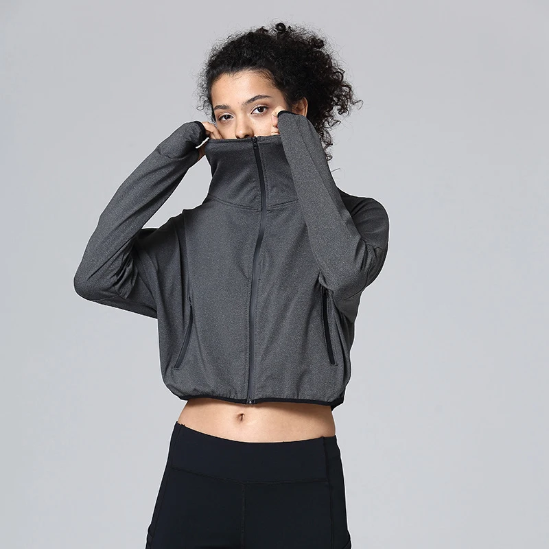 Женская спортивная куртка с высоким воротником свободные уличные Женские топы