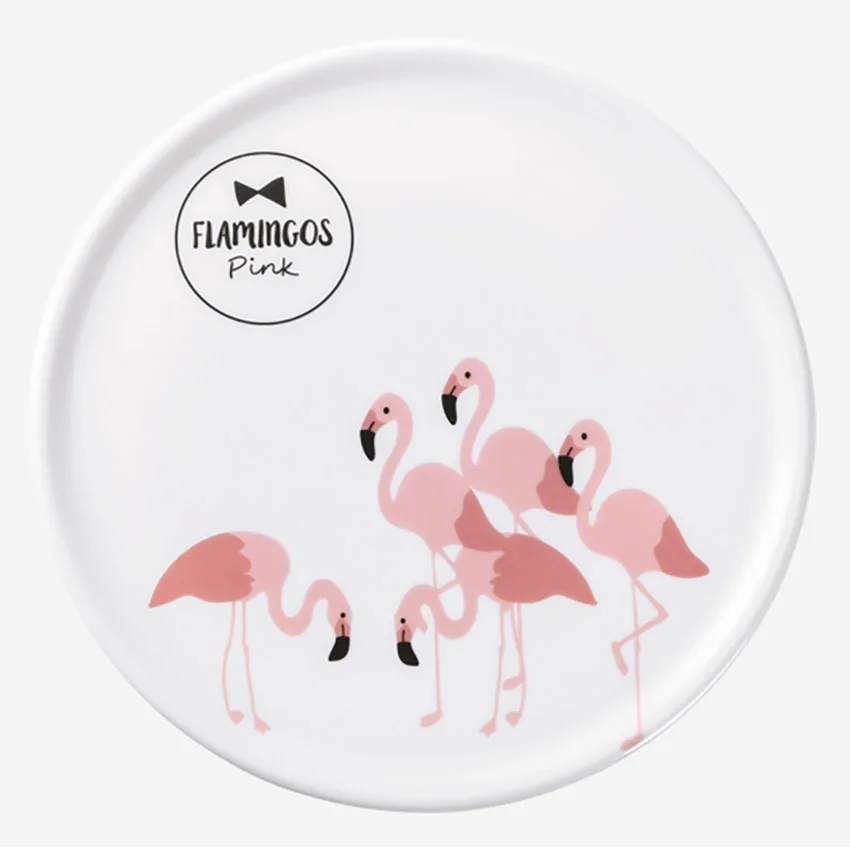 1 шт. Симпатичные фарфоровые пластиковые подставки под чашки с фламинго коврики