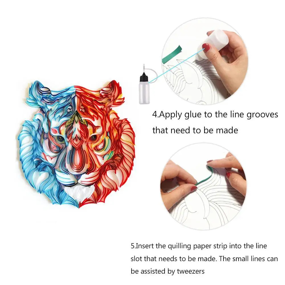 DIY дракон феникс Тигр лошадь волк КИТ картина из высококачественной бумаги для