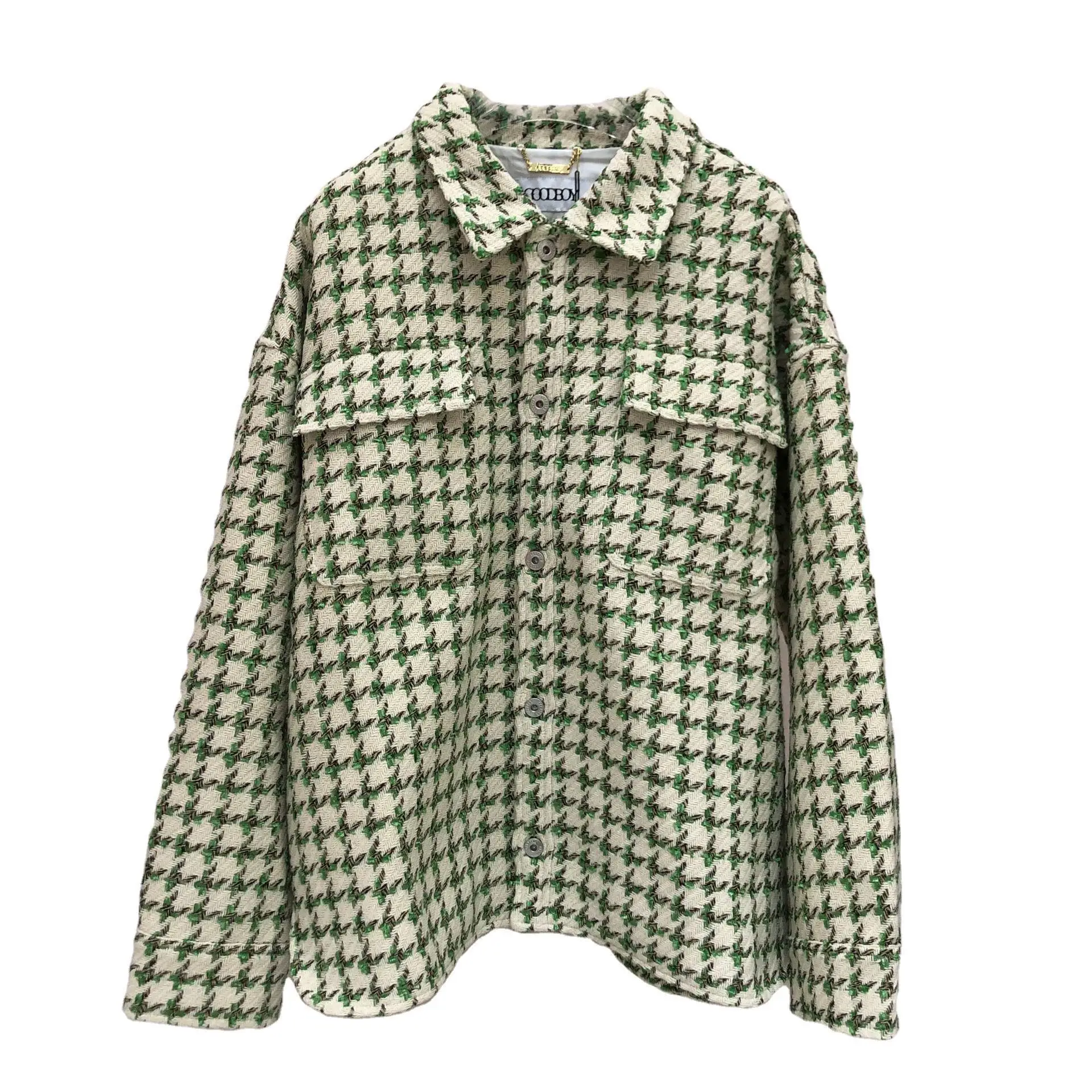 Новое Женское Двустороннее пальто шерстяное в клетку с изображением тысяч