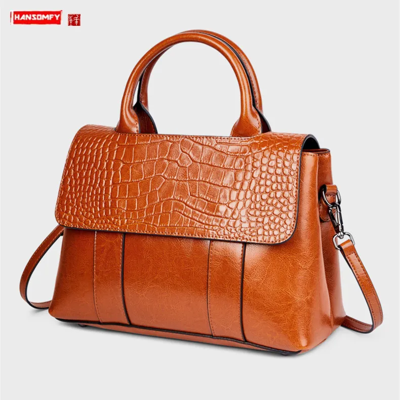Luxury Genuine Leather Women Handbags Female business Briefcase large-capacity shoulder messenger bag ladies portable tote bags
