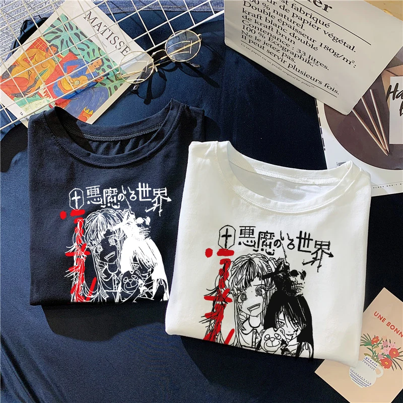 

Demon Maiden Punk Harajuku Summer T-shirts Vintage Gothic Korean style Streetwear Women's Cute Tees y2k Tops Sexy Short Clothing