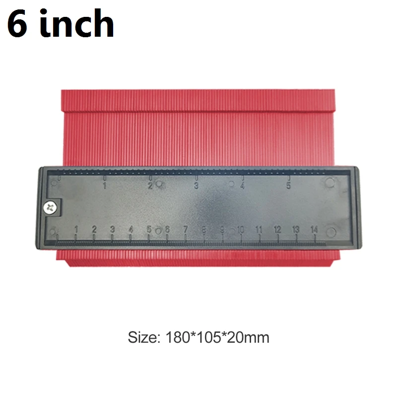 Red 6inch 5/6/10/15/20 дюймов контур профиль датчика копия контур датчик Стандартный Дерево Лазерная маркировочная инструмент в клеточку измерены в ненатянутом ламинат Плитки основные инструменты - Цвет: Red 6inch